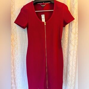 NWT Express burgundy zip front dress